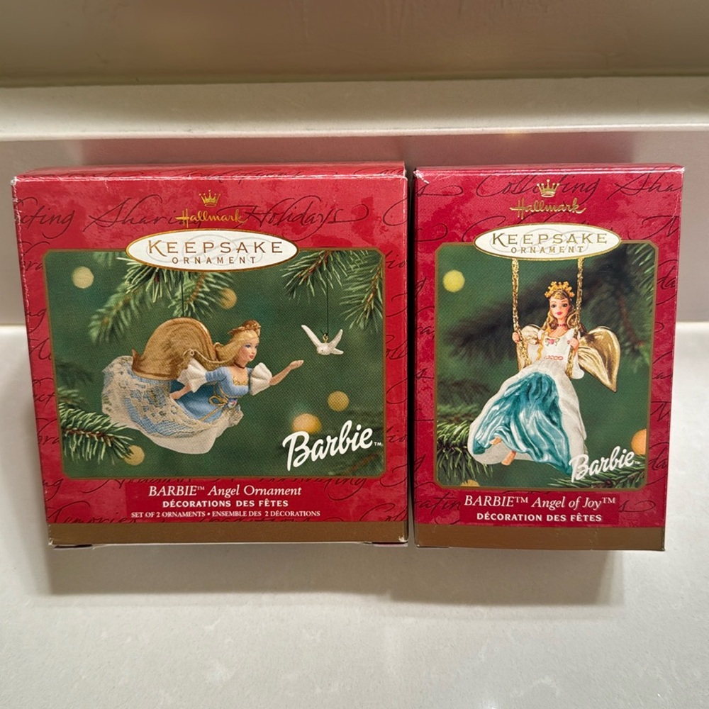 Set of 2 Barbie Angel Ornaments by Hallmark